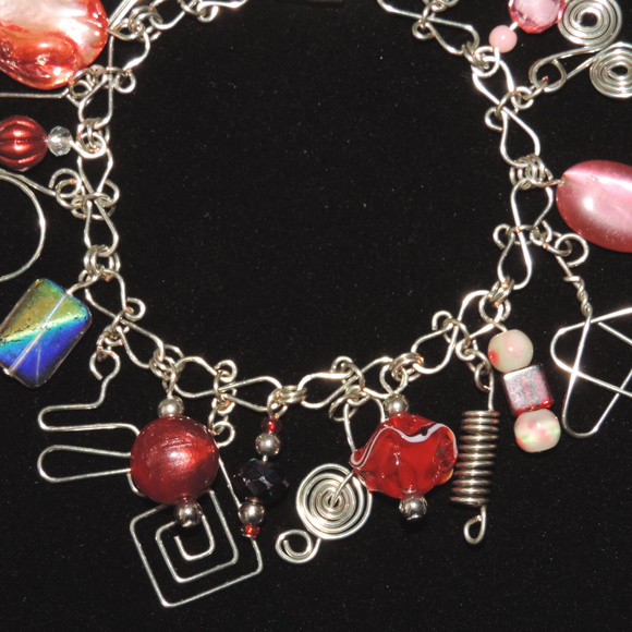 OOAK Silvertone Charm Bracelet - Picture 3 of 5